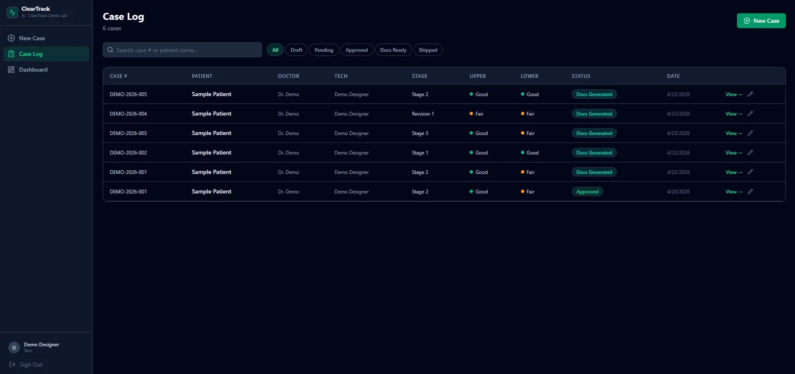ClearTrack searchable case log